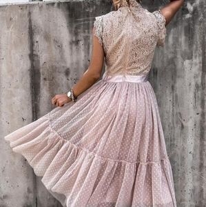 Tiered Lace Midi Dress